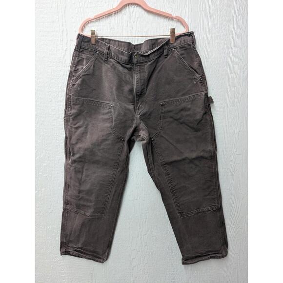Carhartt Double-Knee Carpenter Pants Dark Brown Duck Canvas B136 DKB Men's 38x30